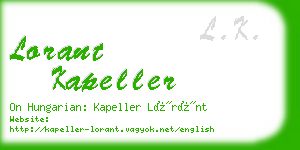 lorant kapeller business card